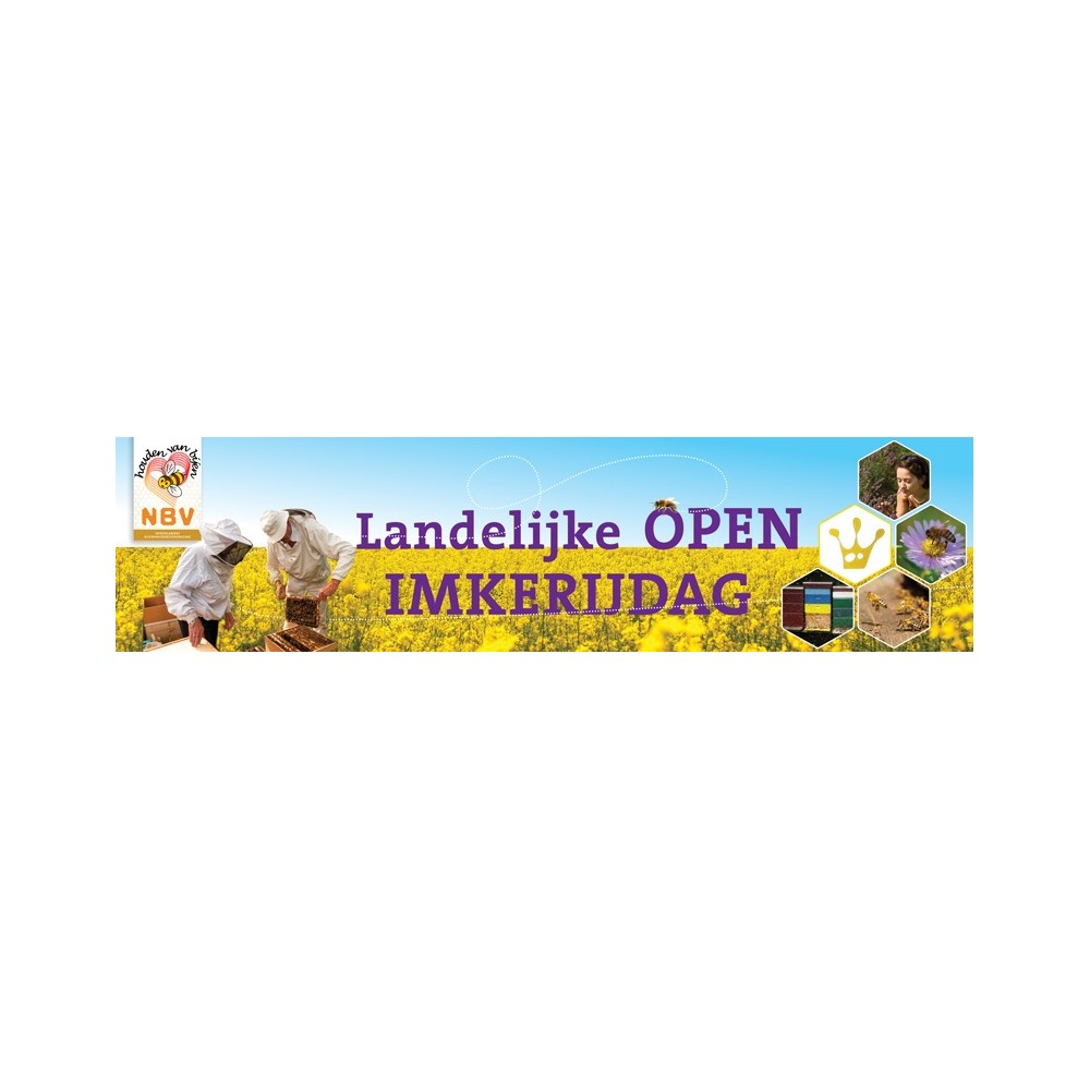 Spandoek 'Open Imkerijdag' - groot (4m x 1m)