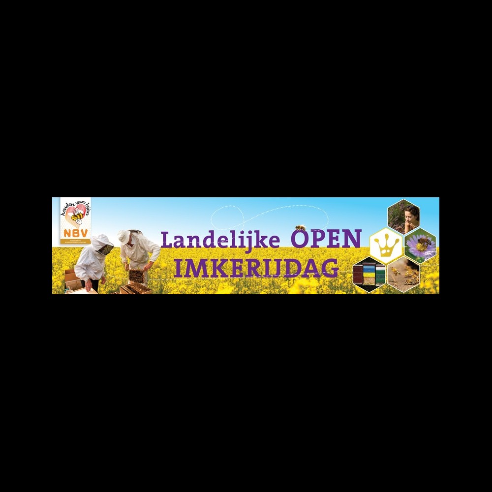 Spandoek 'Open Imkerijdag' - groot (4m x 1m)